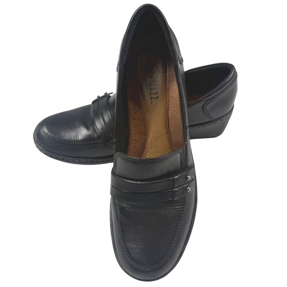 Cobb Hill Black Leather Loafer Slip On Grunge Goth Office Preppy Womens‎ 10N